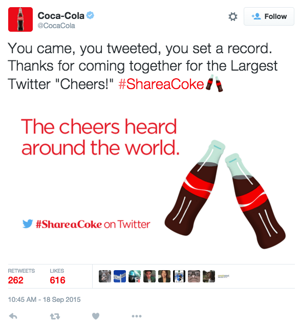 Emoji Share A Coke Tweet