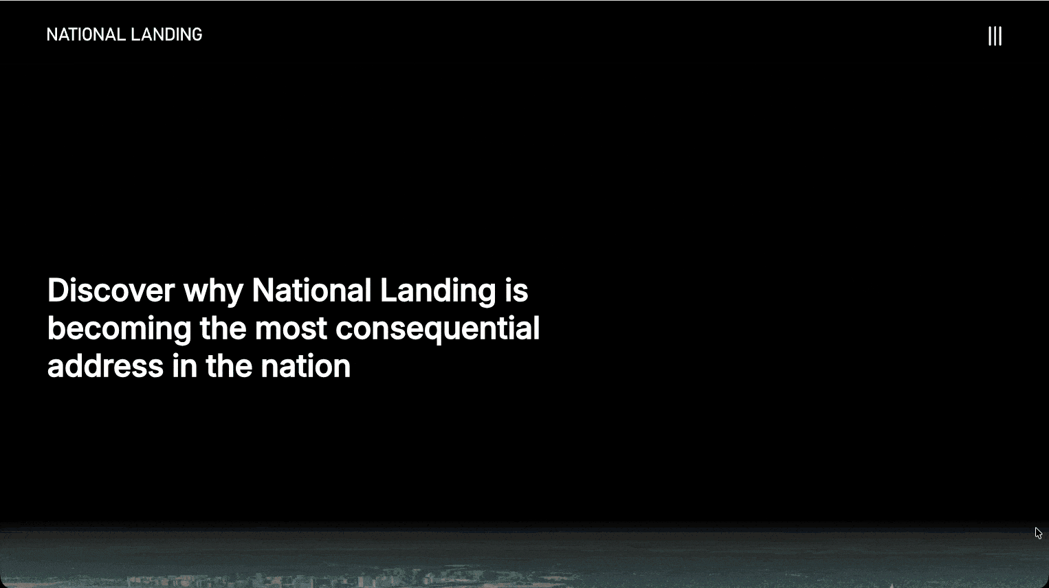 National Landing scrolling interaction