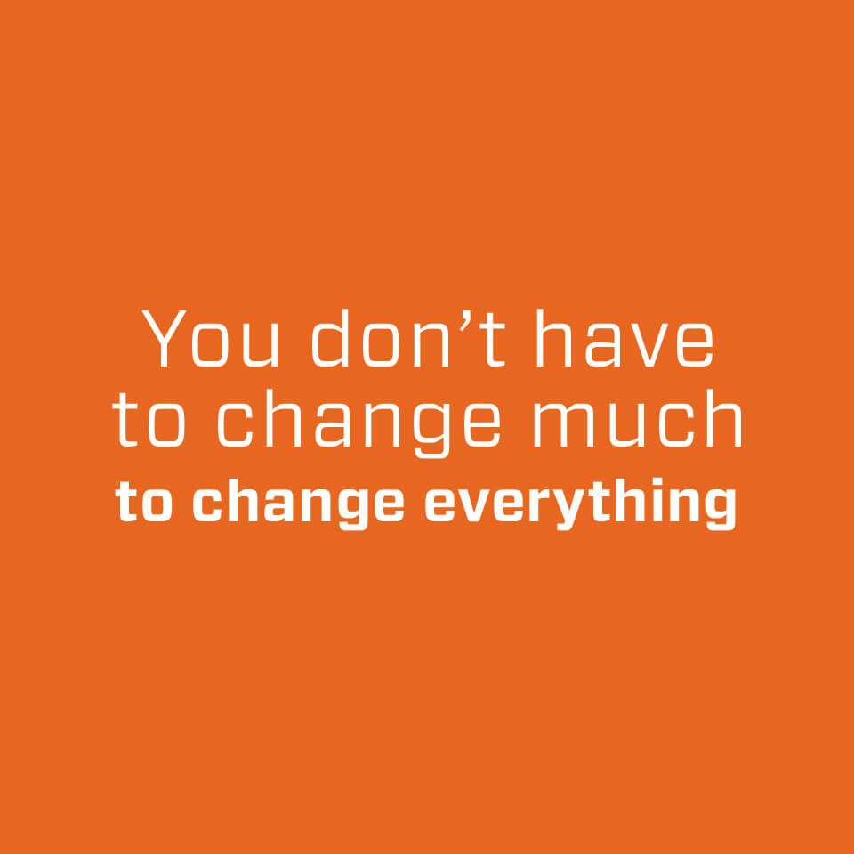 You don't have to change much to change everything poster