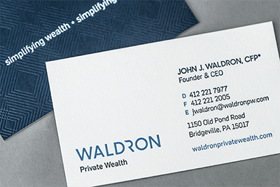 D.C. branding company provides insights on business card strategy like these Waldron cards