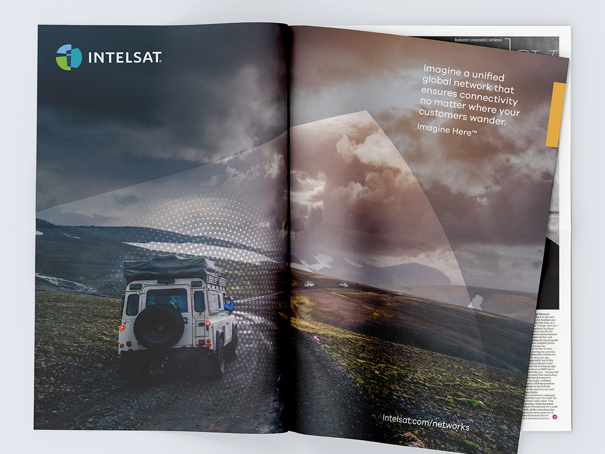 magazine ad for intelsat