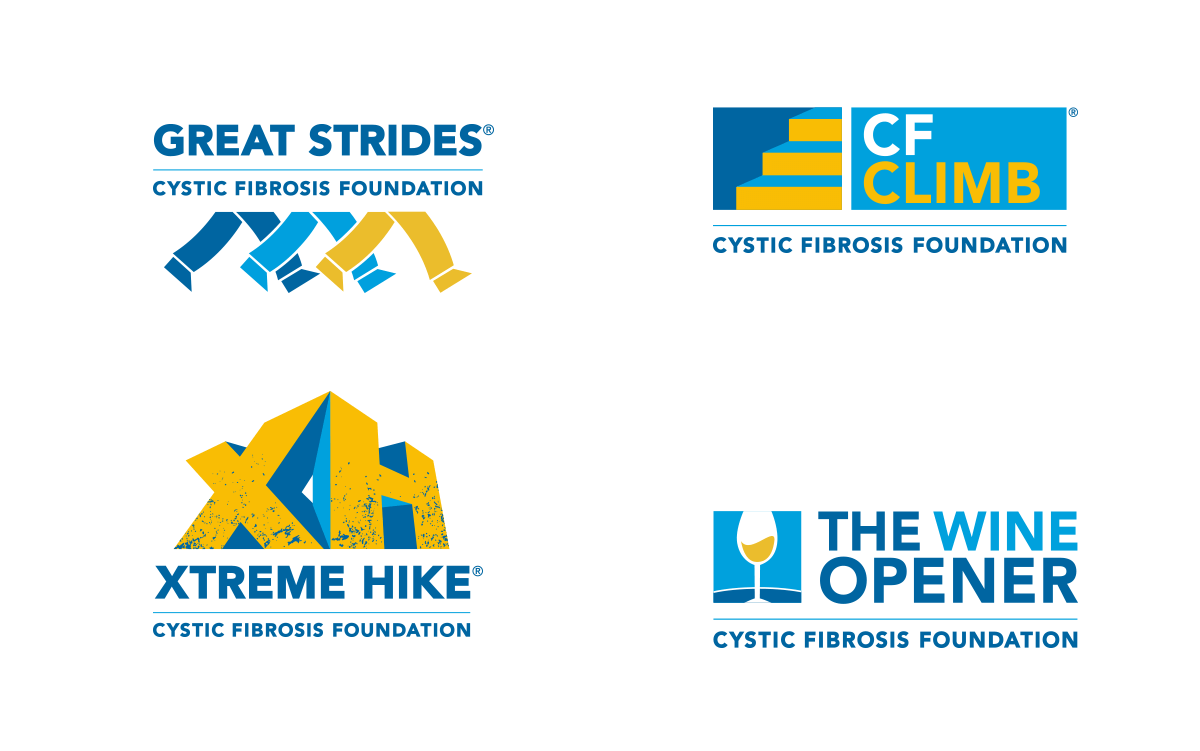 A cohesive brand marketing strategy requires all logos and imagery to align as seen here with CFF's various event logos.