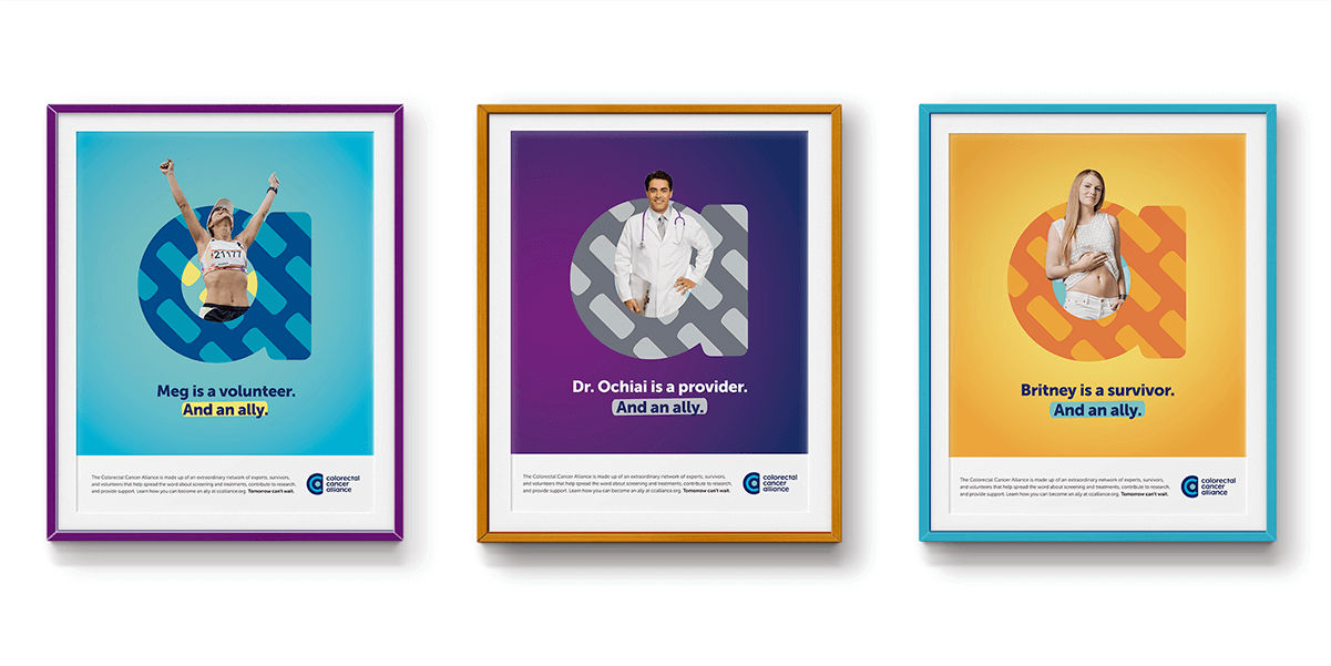3 Colorectal Cancer Alliance Framed Poster Ads