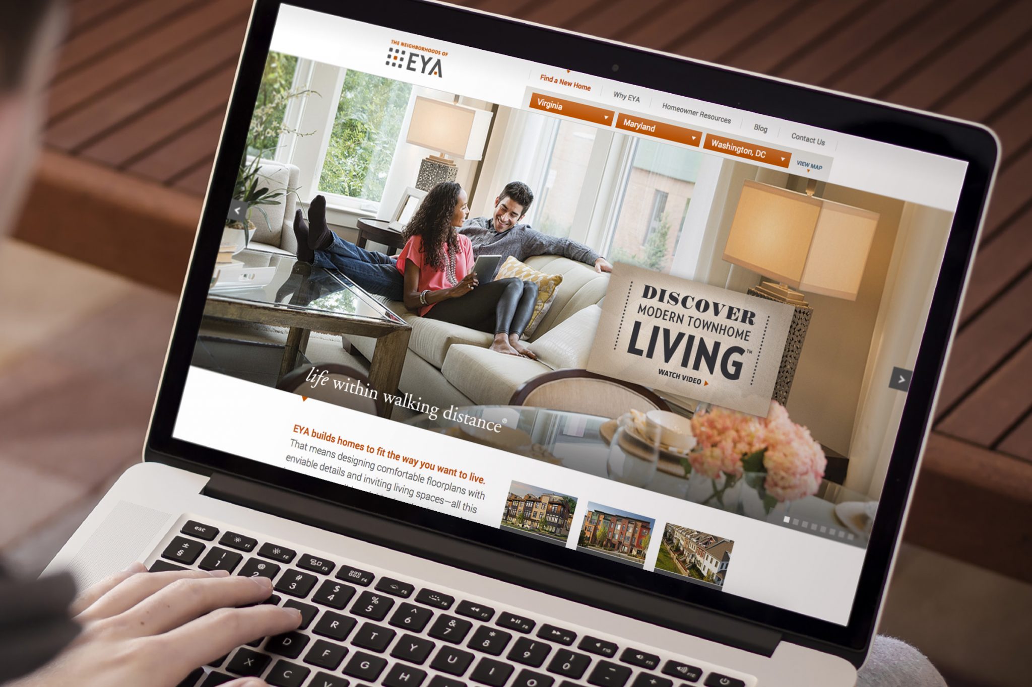 EYA's new corporate website for real estate digital marketing.