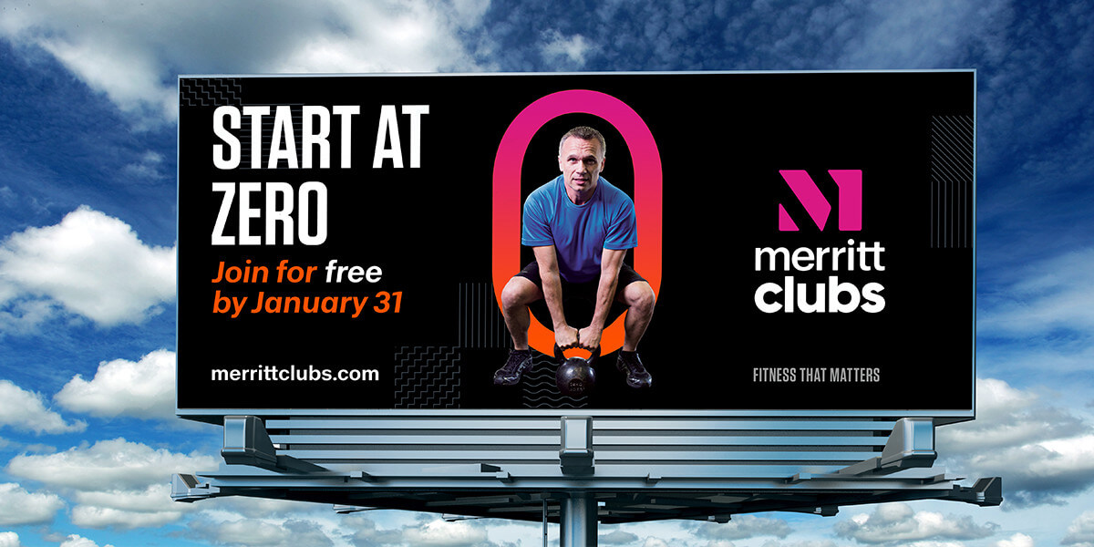 This is one of the billboards Grafik developed as part of a very strong brand architecture that included Merritt Companies, Merritt Construction and Merritt Clubs.