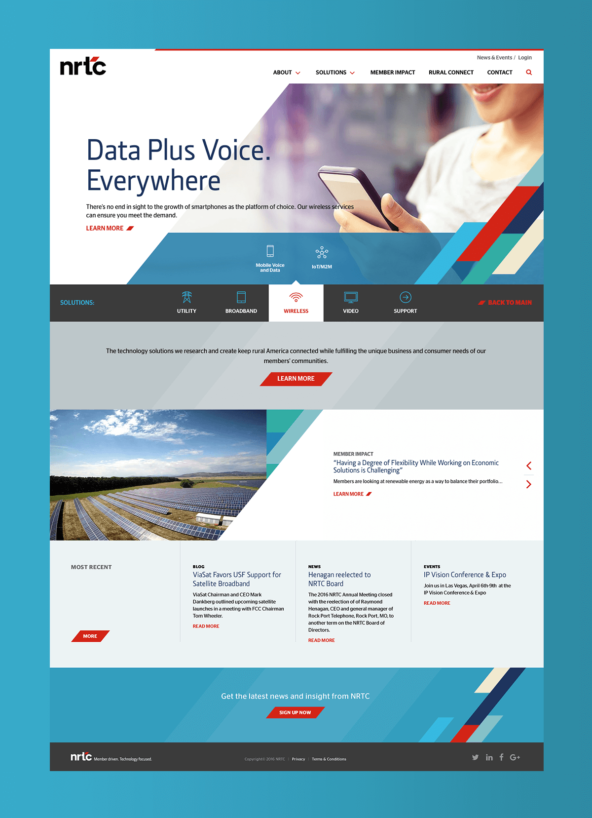 New brand identity for NRTC showcased in the digital design of the website.