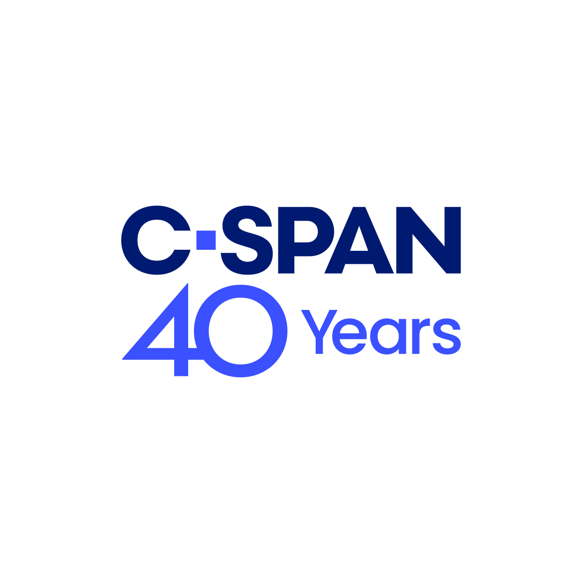 CSpan 40th year logo, an American cable and satellite television network that was created in 1979 by the cable television industry as a nonprofit public service.