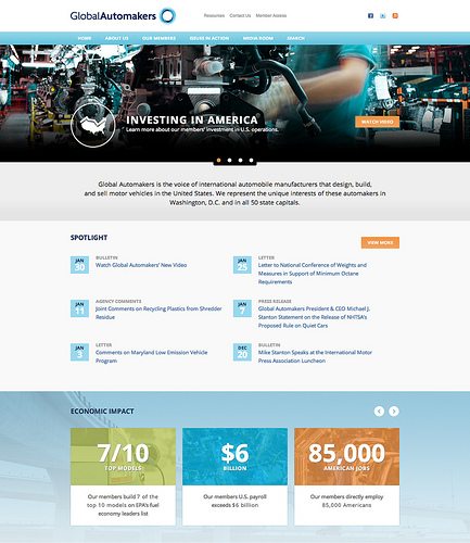 Global Automakers' New Homepage