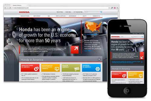 Honda In America web and mobile site