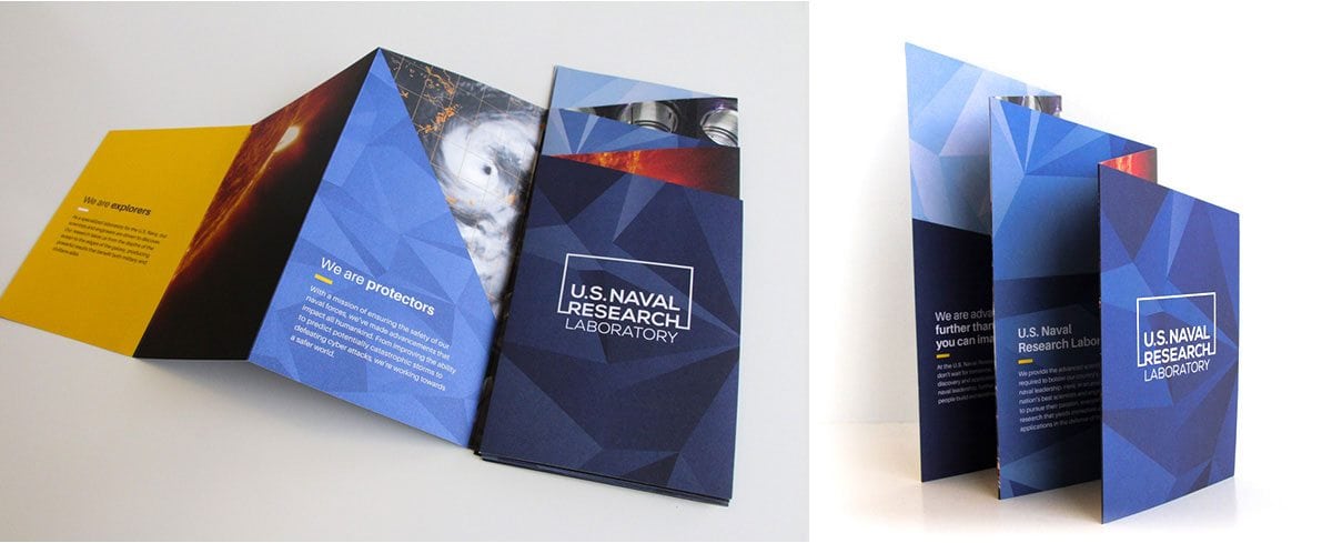U.S Naval Research Laboratory brochure in two different angle
