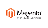Magento logo, an open-source e-commerce platform written in PHP.