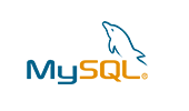 MySQL logo, an open-source relational database management system.