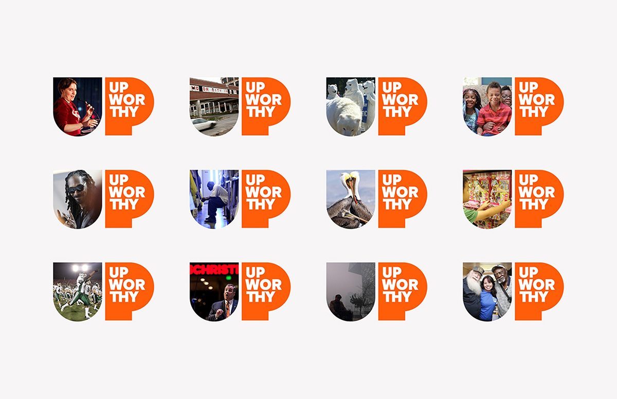 Upworthy logo adapts to various content