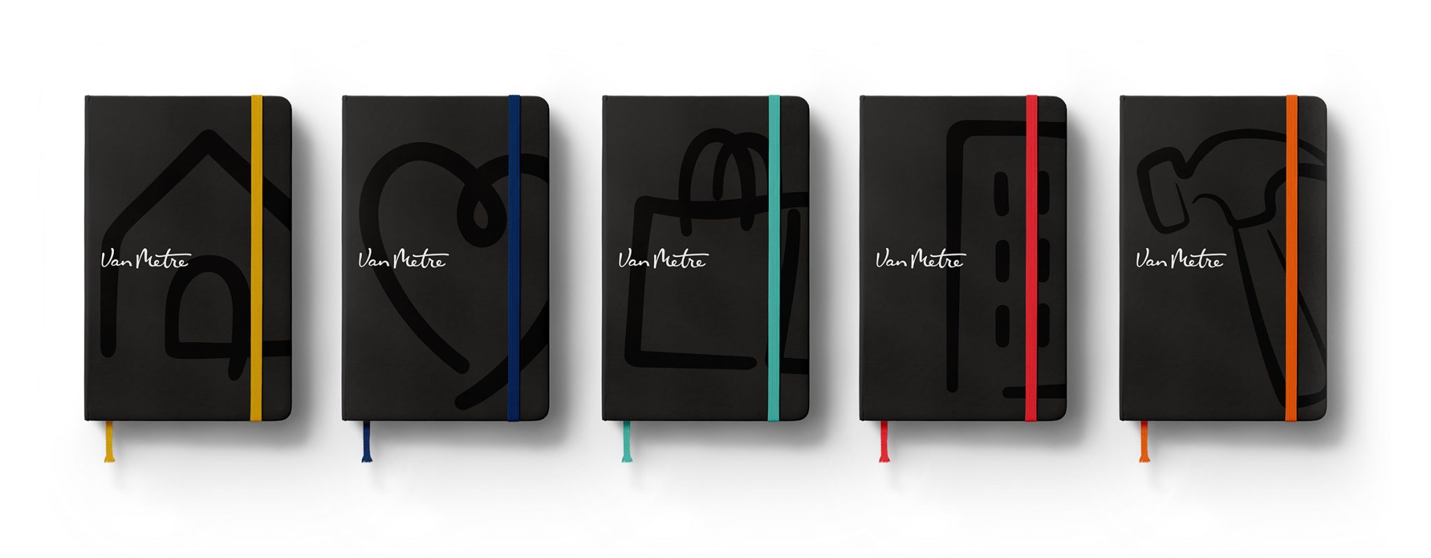 Van Metre notebooks with different cover graphics